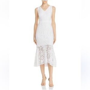 NWT Nanette Lepore White Lace Dress Lace Midi Dress